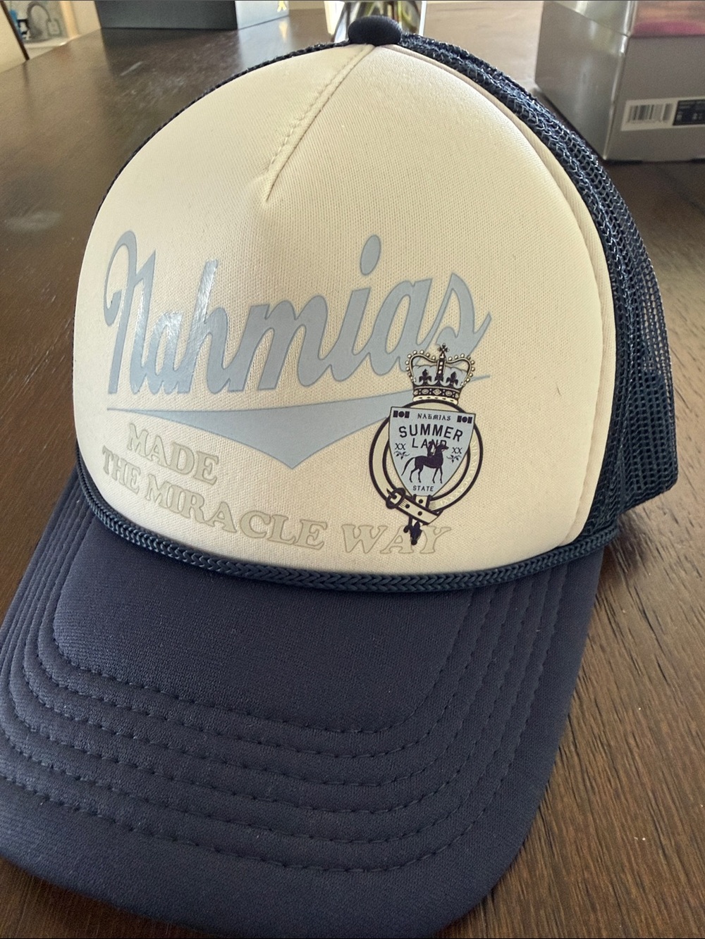 Nahmias Navy and Cream Trucker Hat